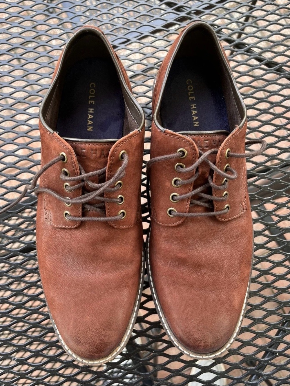 Cole Haan Brown Suede Derby Lace-Up Shoes